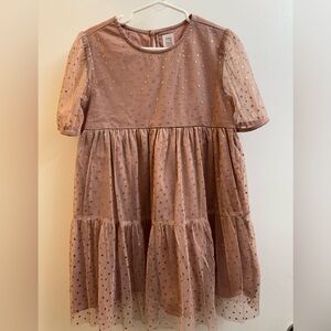 GAP Pink and Gold Polka Dot Kids Dress